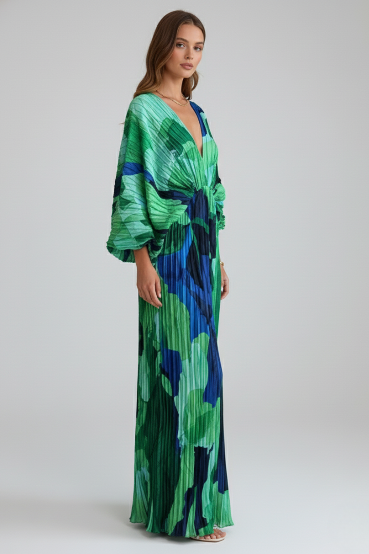 Cordelia

Wait, | Women's V-Neck Long Sleeve Pleated Maxi Dress