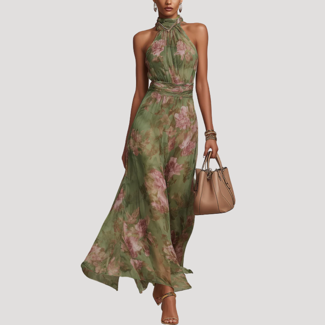 Penelope | Women's Floral Halter Maxi Dress