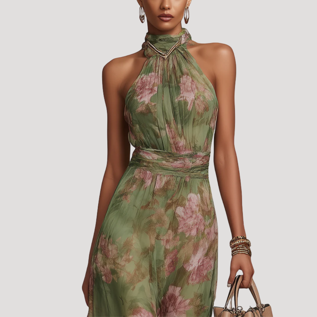 Penelope | Women's Floral Halter Maxi Dress