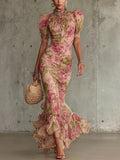 Rowan | Women's Floral Mock Neck Maxi Dress